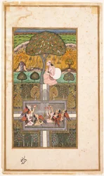 Raja Bikram e gli Angeli, illustrazione dal Gulsham-i-Ishq, c.1700
